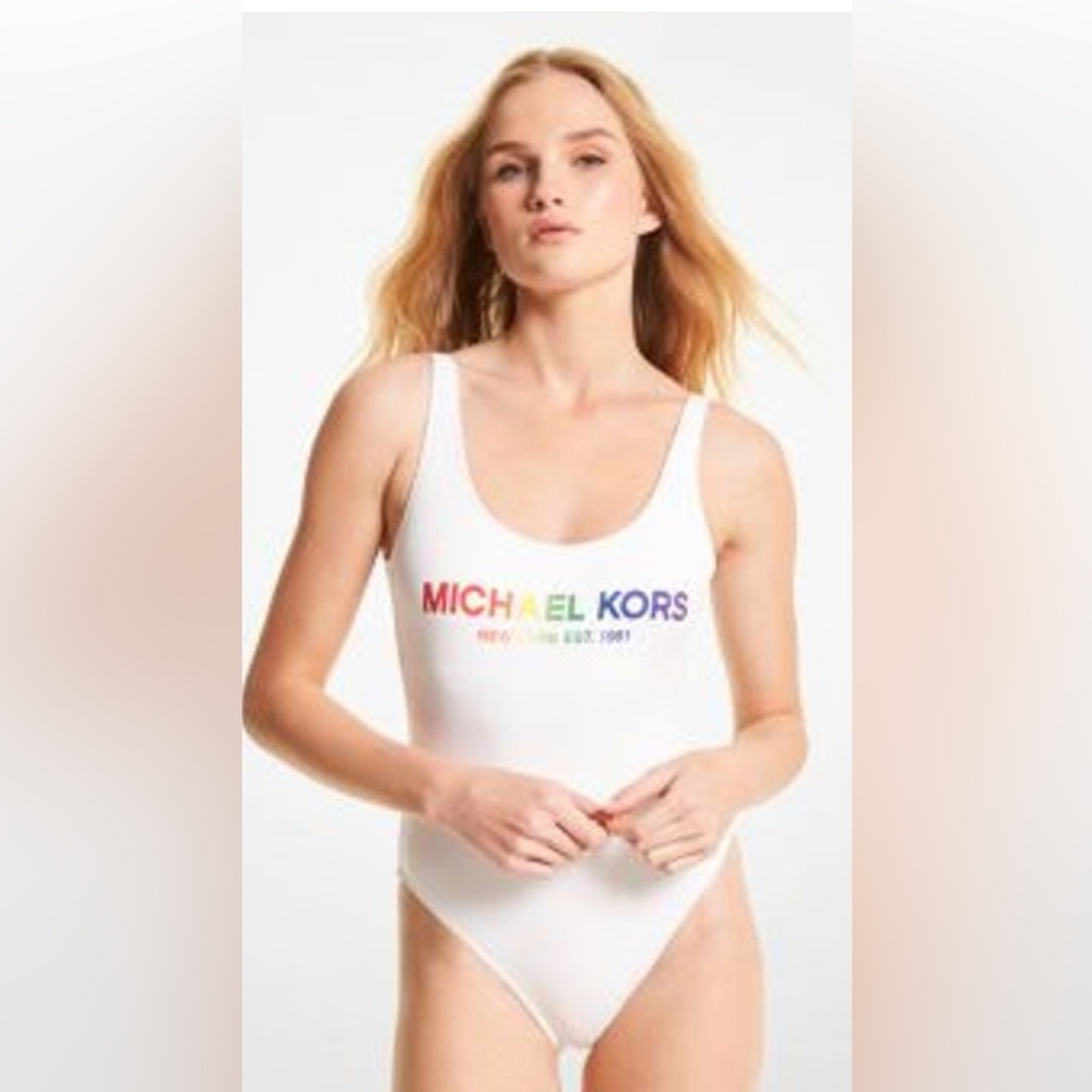 Michael Kors New With Tag PRIDE Logo Swimsuit, Size 8